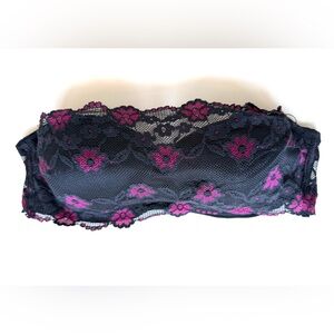 Black & Pink Strapless Bra